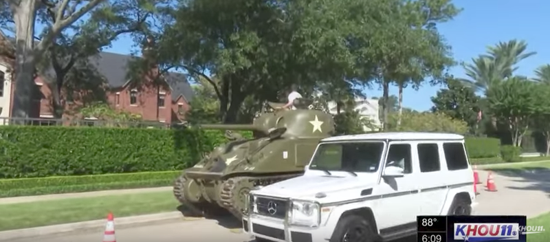 Hey, some neighbor has a white tank, too!